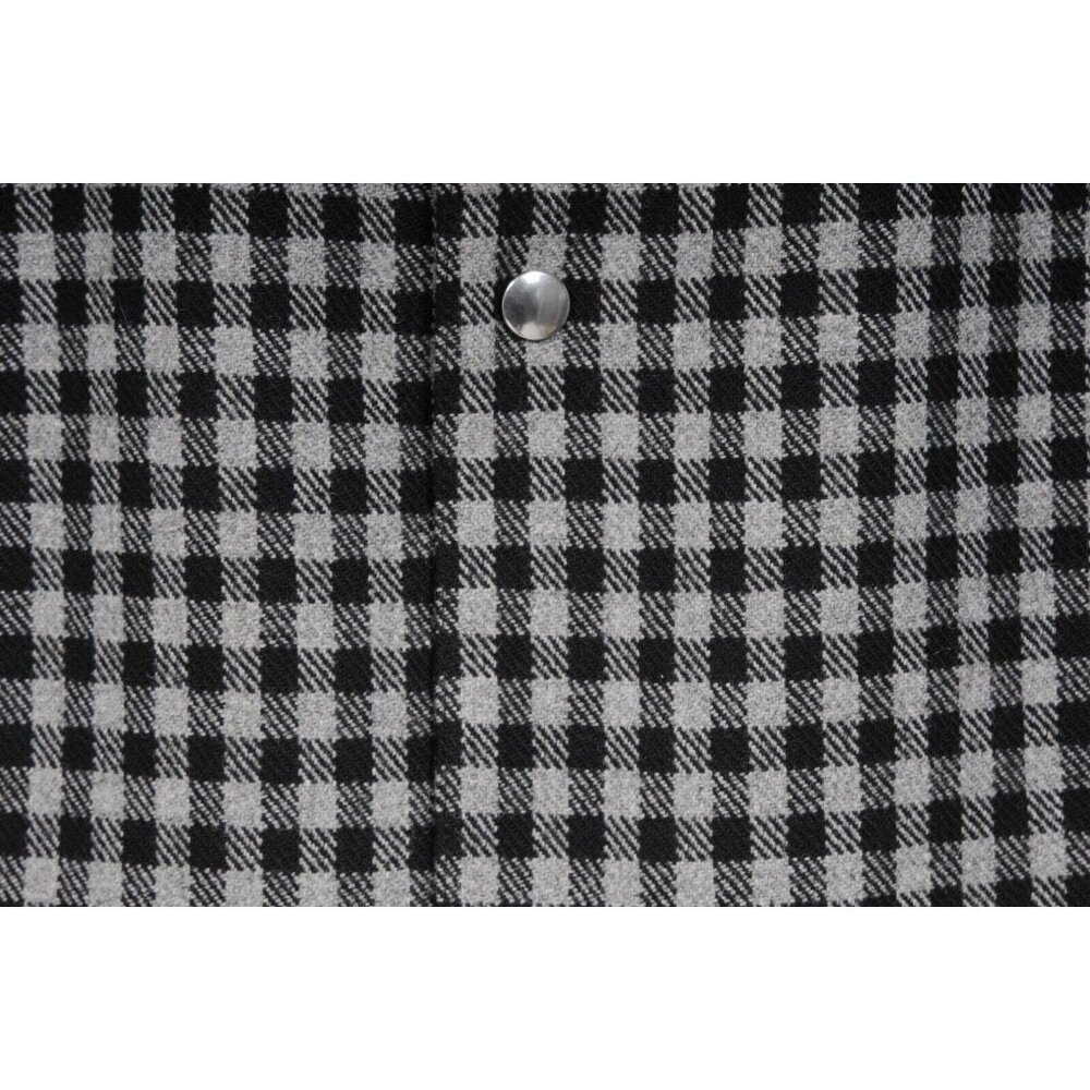 Ami Mens Gingham Button Snap Jacket Small Grey Bl… - image 3